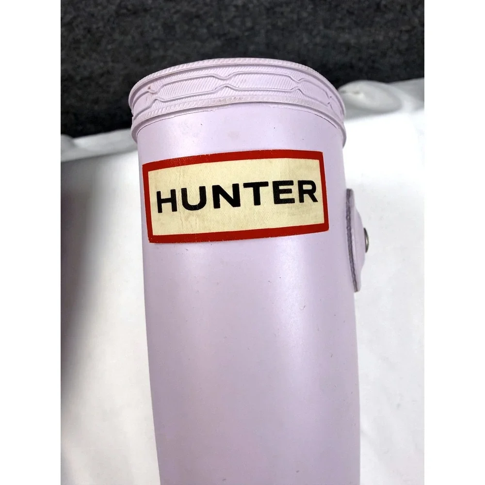Hunter Orig Tall Rain Boots Lavender Pastel Purple Waterproof Girls Sz 2 Lit Kid